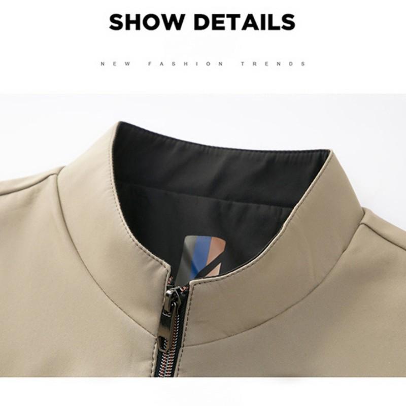 Весенне-осенняя новая модная куртка с воротником-стойкой, мужская деловая повседневная куртка