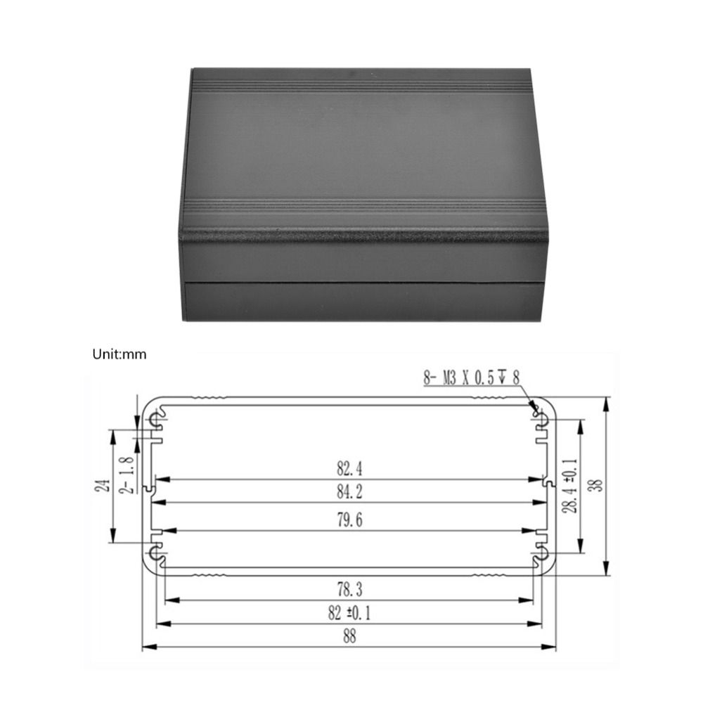 110x88x38 mm Electrical Boxes Black Junction Box Aluminum Alloy Enclosure Electrical Projects