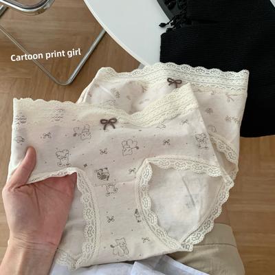 Женское весенне-осеннее кружевное удобное бесшовное 10A бактериостатическое удлиненное ластовица свежее нижнее белье