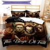 3pcs Custom Name Halloween horror Bedding Set Duvet Cover Closure Includes 1 Duvet Cover & 2 Pillowcases, Soft and Comfortable for All Seasons.