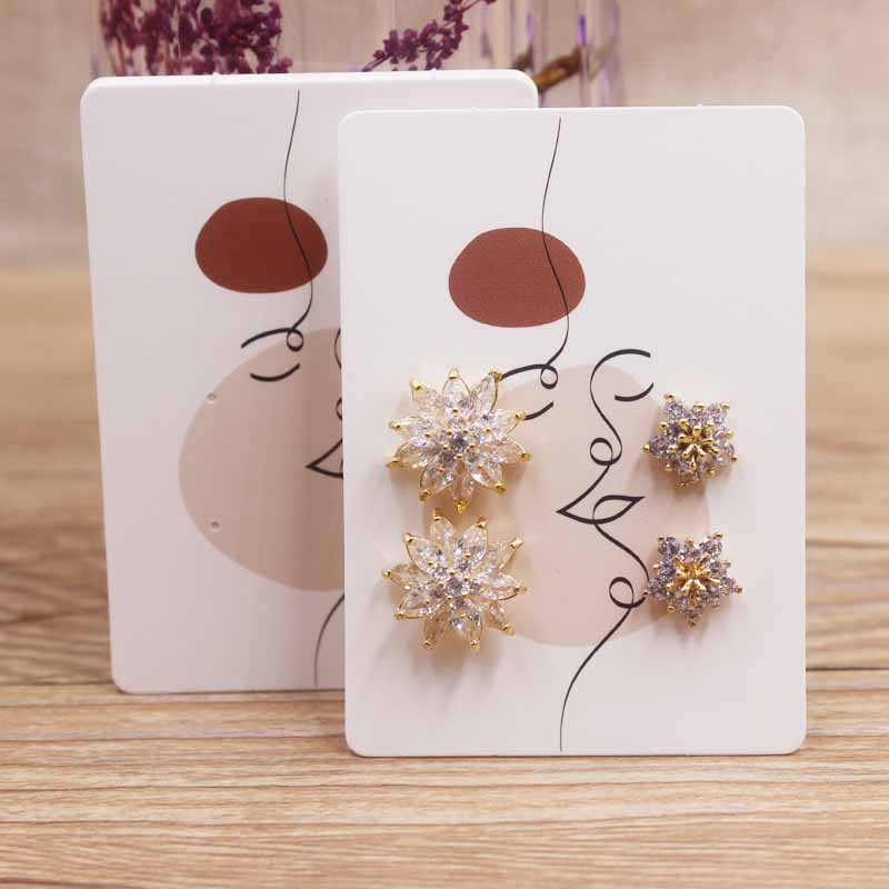 50 шт./лот серьги карты четыре держателя 5x7 см горячая девушка / абстрактная живопись бумажная карта ювелирные аксессуары упаковка карты