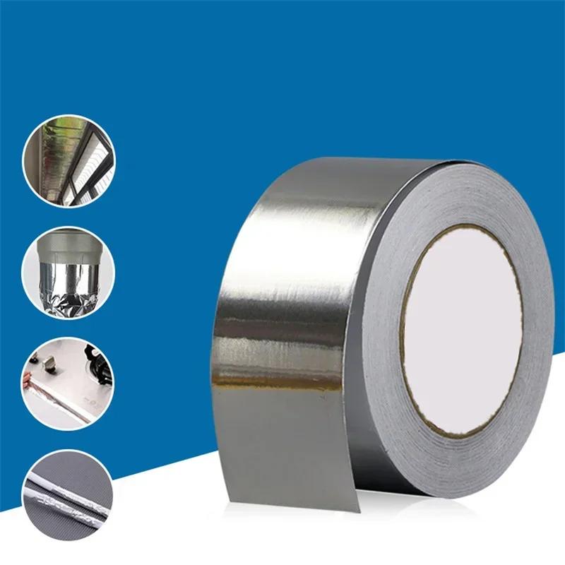 1PC-kitchen high-HighTemperature Resistance Aluminum Foil Tape Kitchen Pipe Repair Sealing Foil Heat Insulation Leak Proof Tape