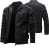 Осень-зима мужские кожаные куртки мотоциклетная куртка из искусственной кожи мужские байкерские кожаные пальто мужская брендовая одежда европейского размера