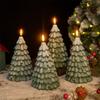Green Christmas Tree Night Light Flameless Pillar Candles  Christmas Decoration