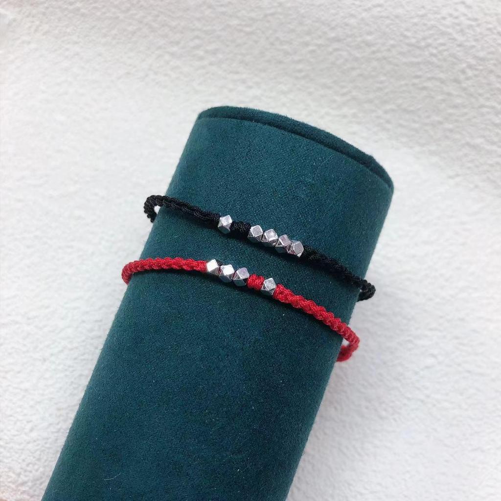 Lucky Red and Black Rope Bracelets for Men and Women - Simple Couple Design