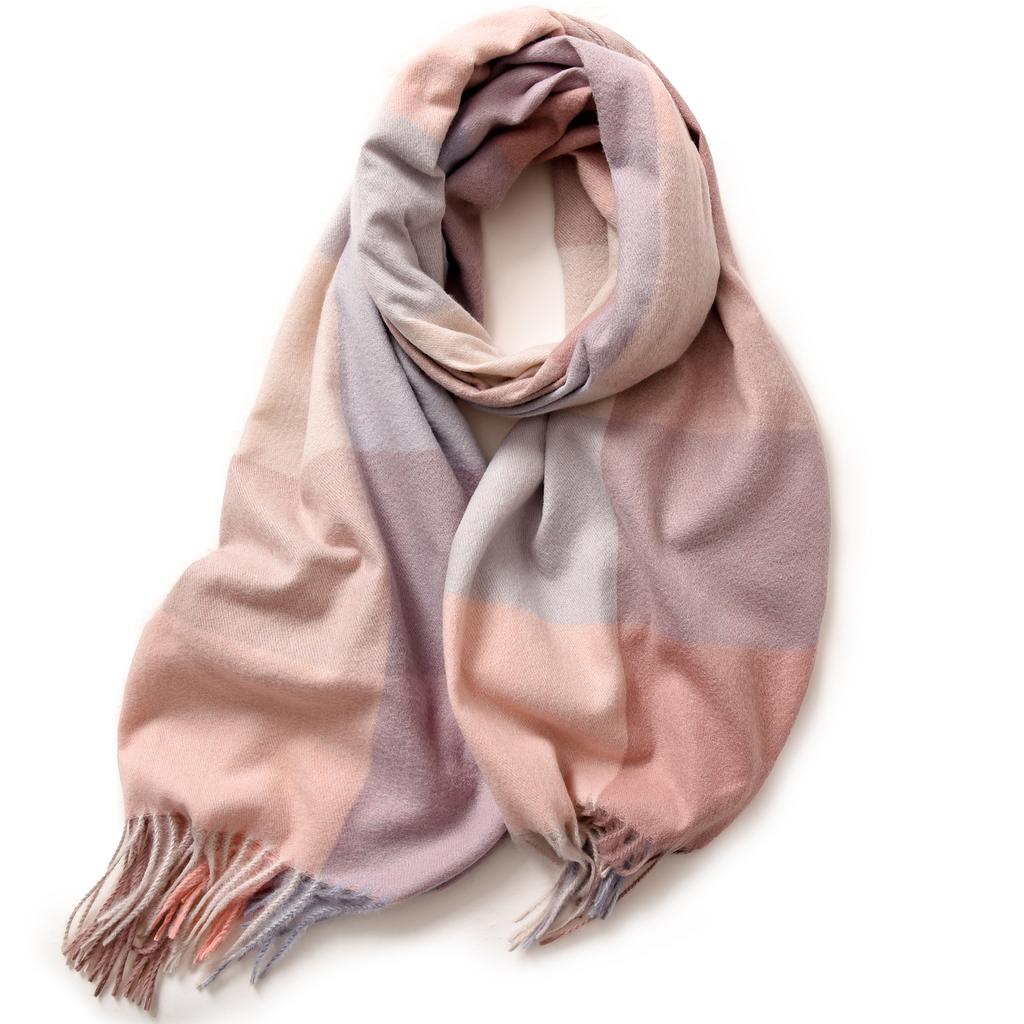Striped Plaid Shawl Elegant Socialite Style Autumn and Winter Warm Scarf for Women High End Feeling 2025 Fashionable Women Scarf