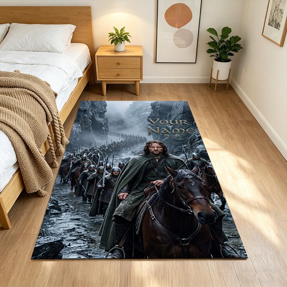 Lord Rings Customized Name Floor Rug Office Rug Design for Balcony Living Rooms Bedrooms Kitchen Antislip Carpet Anime Office Decor