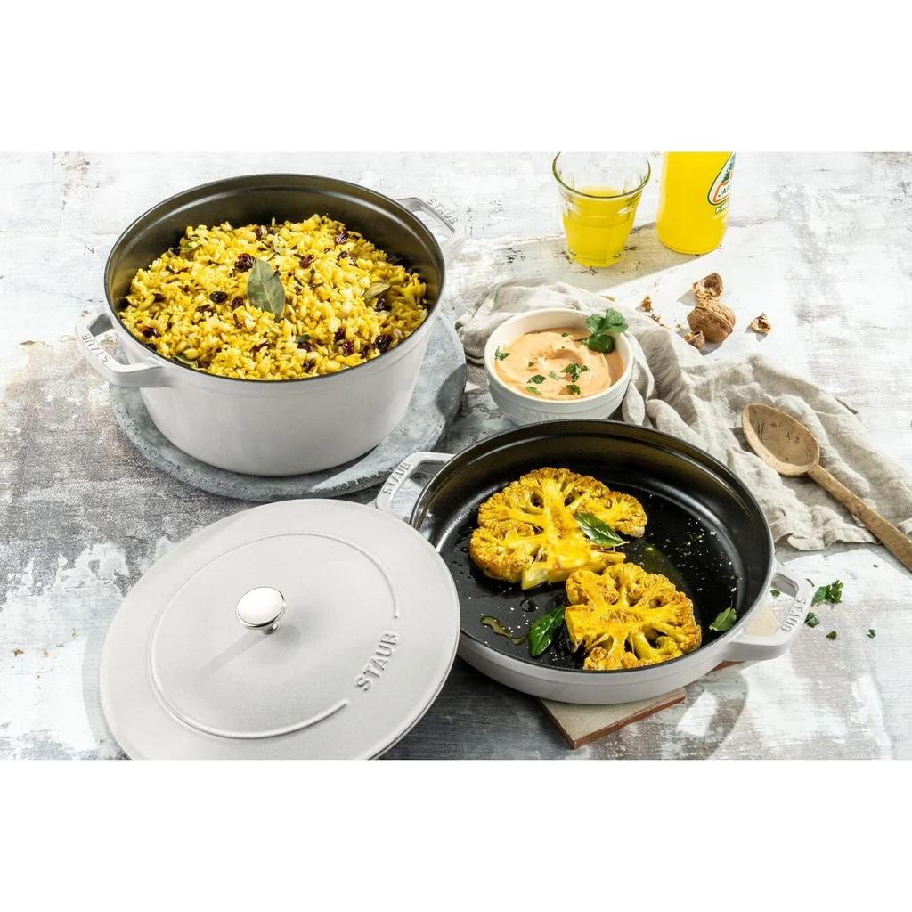 Staub Cocotte Campagne большой литой эмалированный горшок-гриль IH совместимый японский продукт с серийным номером "Stackable 24cm" [Авторизованный номер] 40508-385