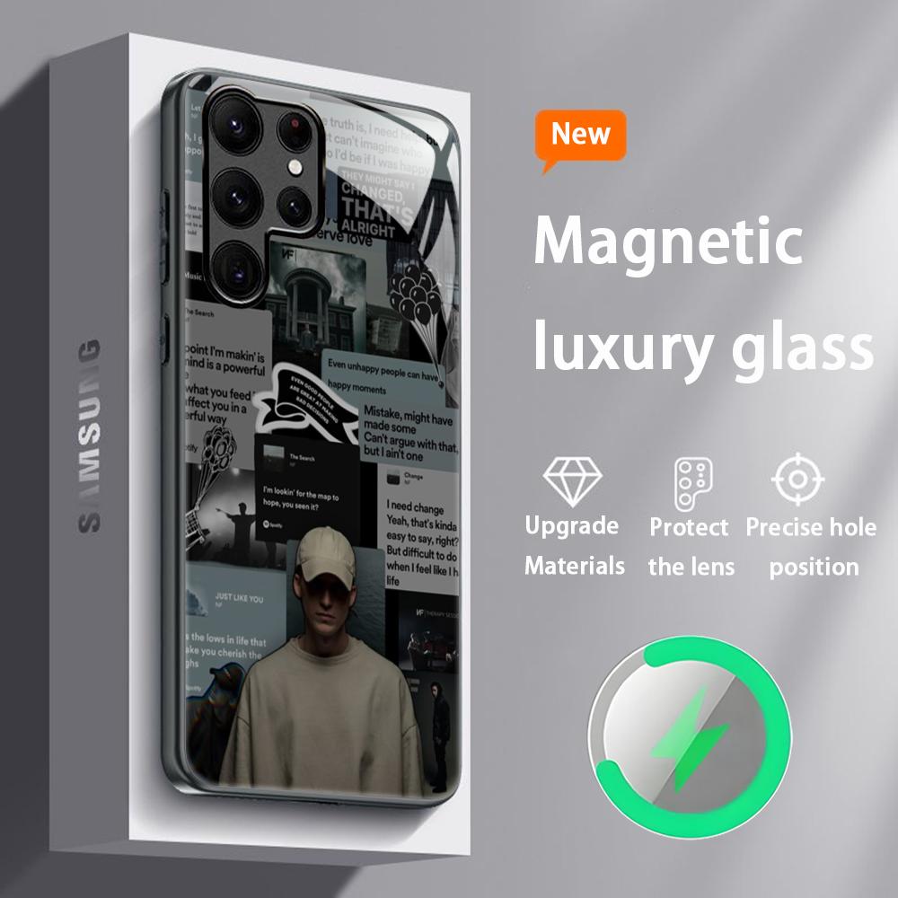 Популярный чехол для телефона Star N-F Rapper для Samsung S25 S24 S23 S22 S21 S20 Plus Ultra Note20 Стеклянный Магнитный Чехол