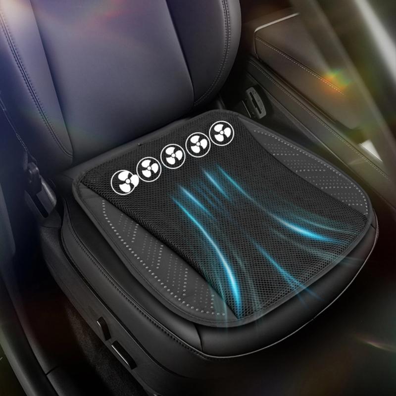 Universal Electric Ventilated Car Seat Cushion with USB Interface- Quick Cooling Three-Speed Adjustable Seat Cushion