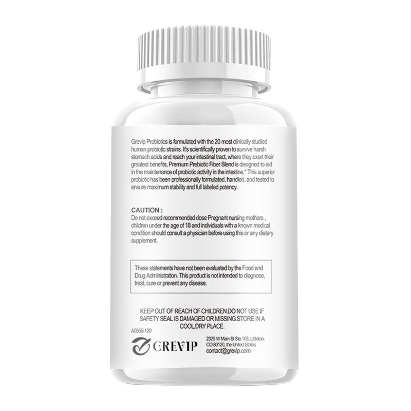 Grevip - Probiotic Supplement - 60 Billion CFU and 10 Different Strains - Digestive and Gut Health