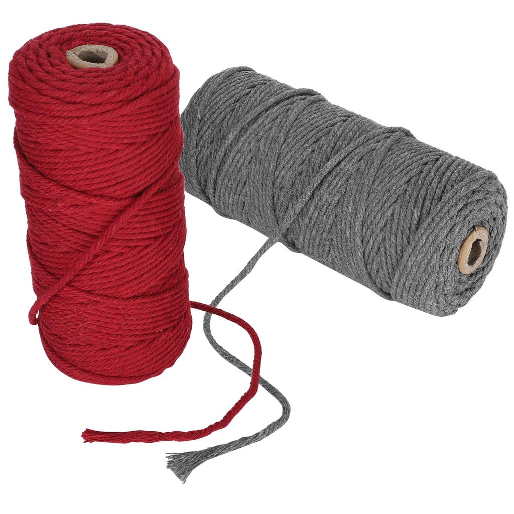 2 шт. 100 метров хлопковой пряжи метров вязальной веревки плетеной макраме рукоделие ручная работа DIY