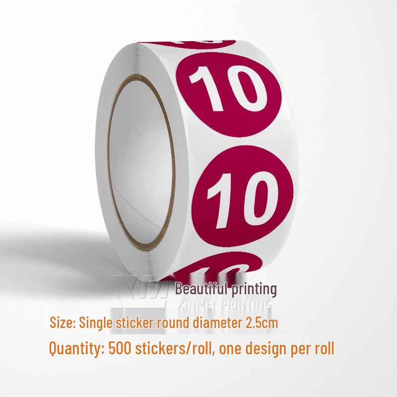 Самоклеящиеся круглые наклейки с номерами 1-33 – Цветные этикетки-идентификаторы в рулоне