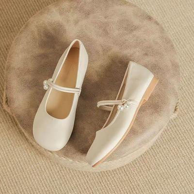 Туфли Мэри Джейн женские на толстом каблуке, одинарные туфли, новые весенне-летние, с неглубоким вырезом, нежные, к юбке, повседневные туфли