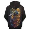 Cute Bee Pattern Hoodies Fashion Spring Autumn Mens Funny 3D Printed Long Sleeve Hoodie Casual Oversized Harajuku Pullovers