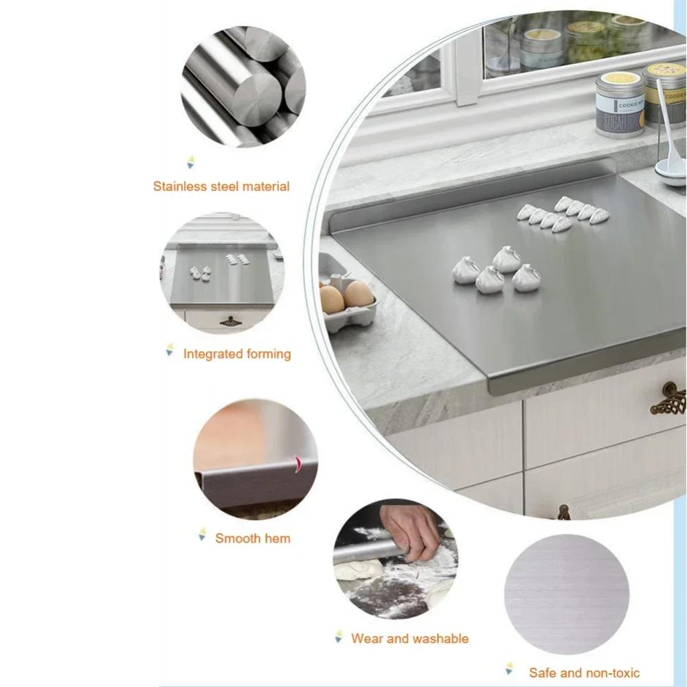 Большой размер Бытовая разделочная доска из нержавеющей стали Двухпанельная многофункциональная Кондитерская доска для выпечки разделочная доска Кухонная утварь