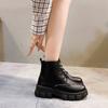 Large Size Women's Boots Autumn New Thick-soled Martin Boots Women's Short Tube Handsome Locomotive Single Boots Women