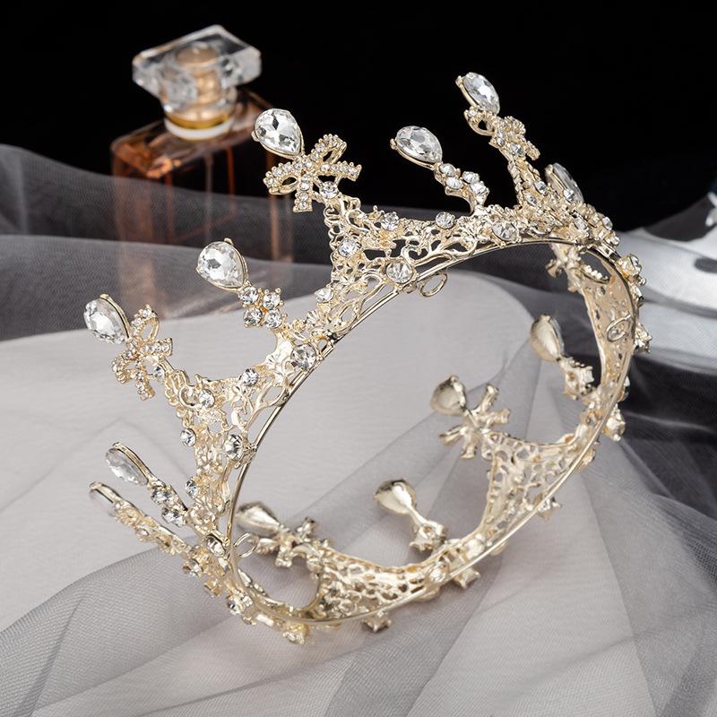 Круглый коронный головной убор невесты, атмосферная богиня, фото для взрослых, корона на день рождения, свадебное платье, аксессуары для волос