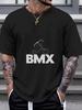 1 шт. Черно-белая футболка с графикой BMX