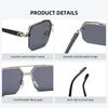 Trendy Aviator Sunglasses for Mens Womens Retro Double Bridge Metal Driving UV400 Outdoor Eyewear Semi-Rimless
