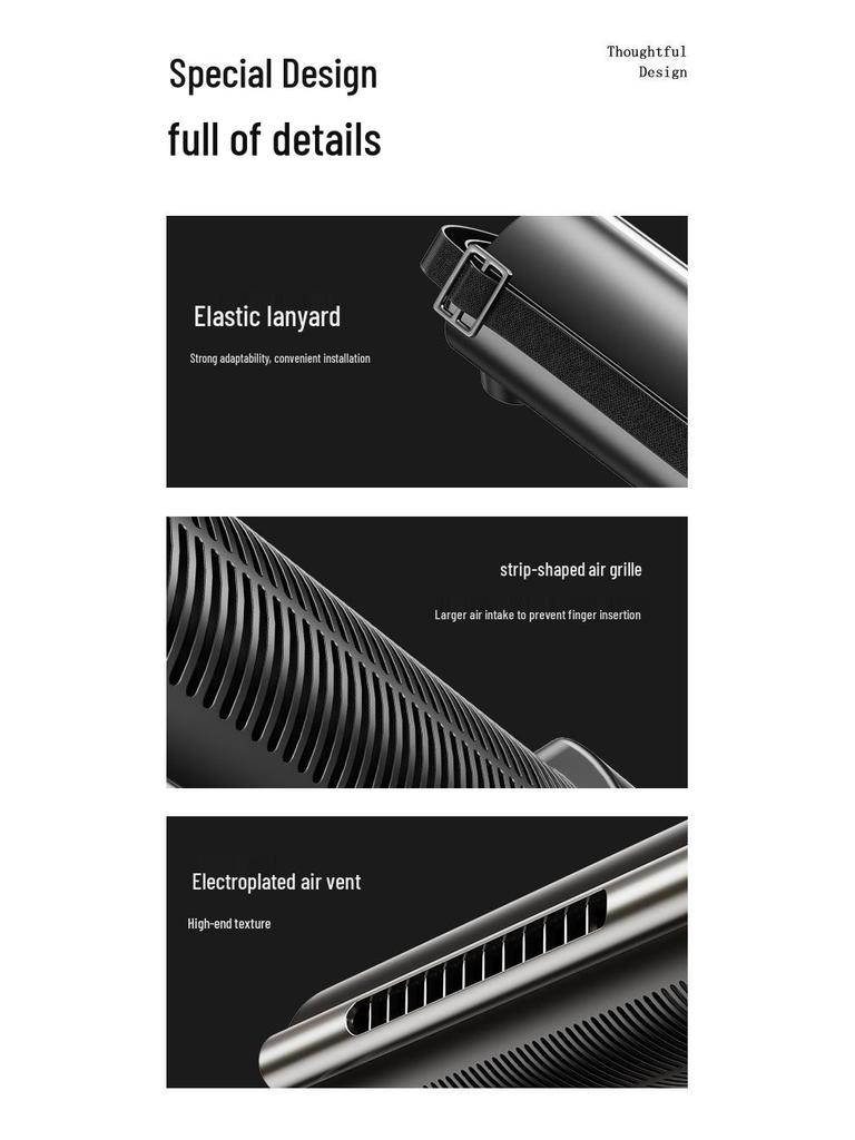 Vitessega USB Mini Car Seat Backrest Fan - Strong Airflow, 24-Year Cross-Border Design