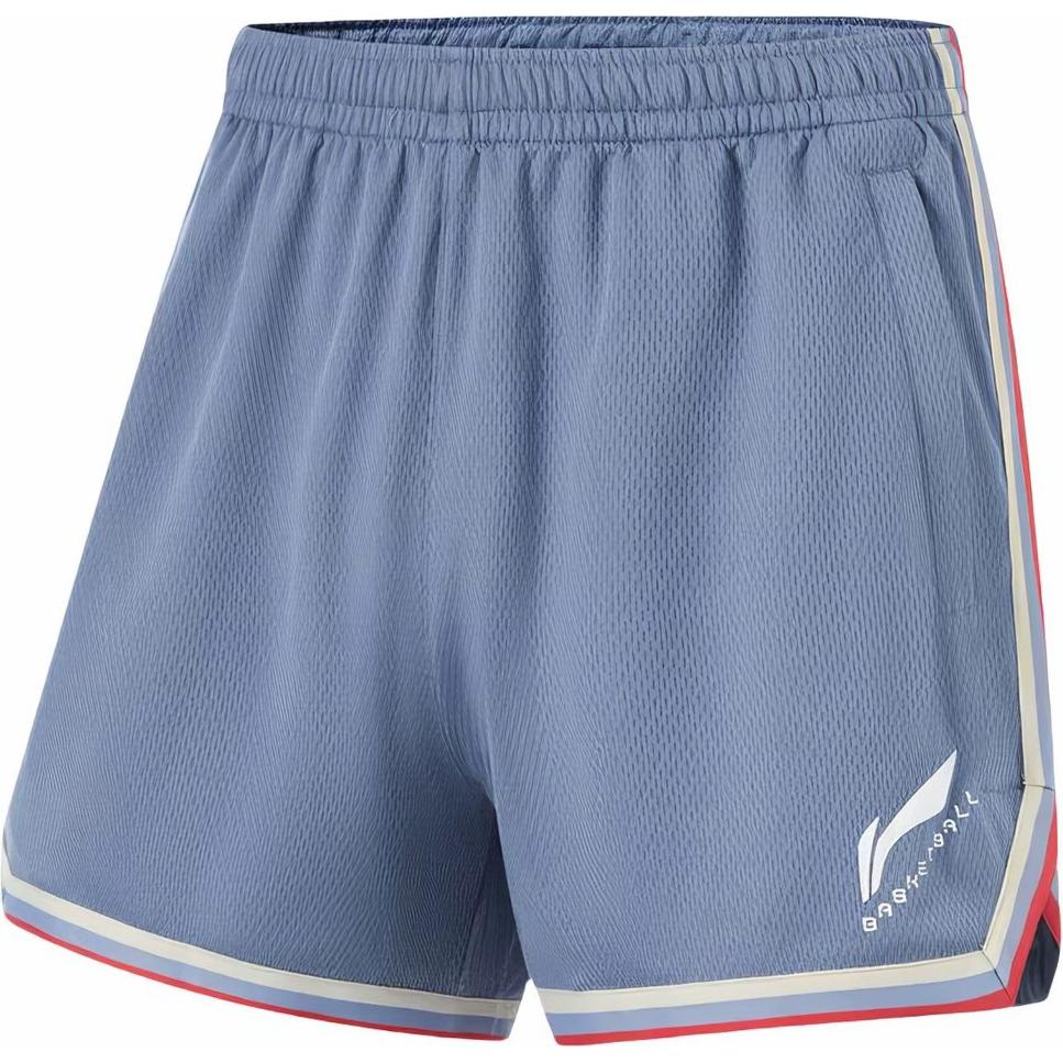 Li-Ning Comfortable Basketball Sports Color Block Brand Logo Printed Casual Shorts Men Shorts Dust-Blue AAPU029-12