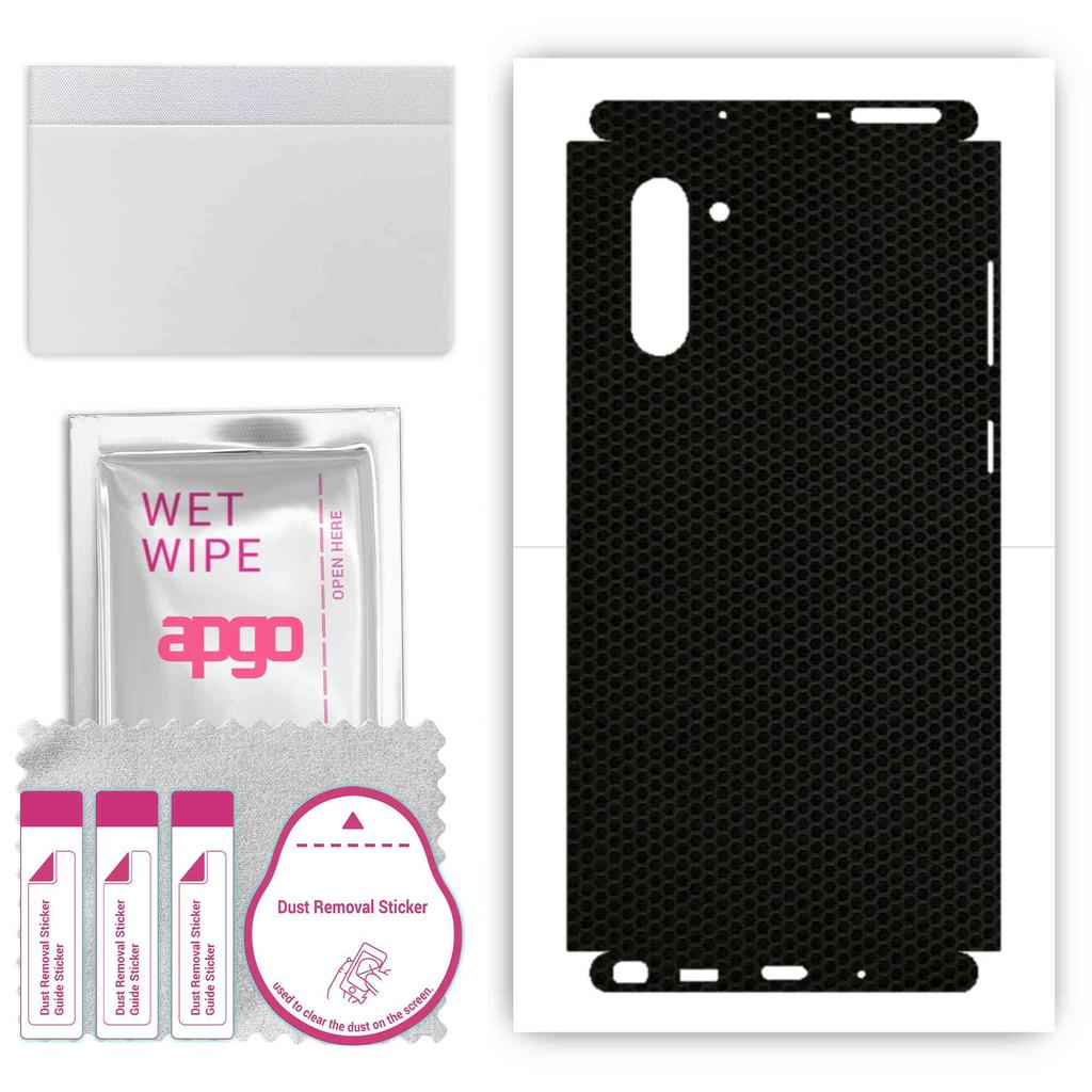 apgo Protective Skin Sticker for the Back+sides Compatible with Samsung Galaxy Note 10, Full Wrap Film, Foil, Vinyl - Pattern Matrix