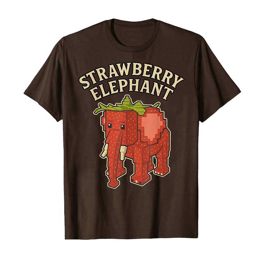 Strawberry Elephant Funny Italian Brainrot Kids Gaming Meme T-shirt For Men Women 100% Cotton T Shirts Short Sleeve Tops P495