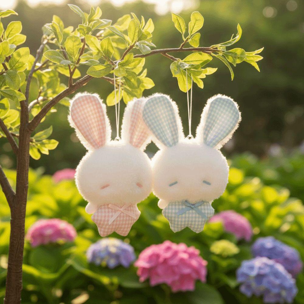 Soft Stuffed Rabbit Doll Pendant Long Ear Stuffed Bag Charm Cartoon Backpack Pendant  Backpack