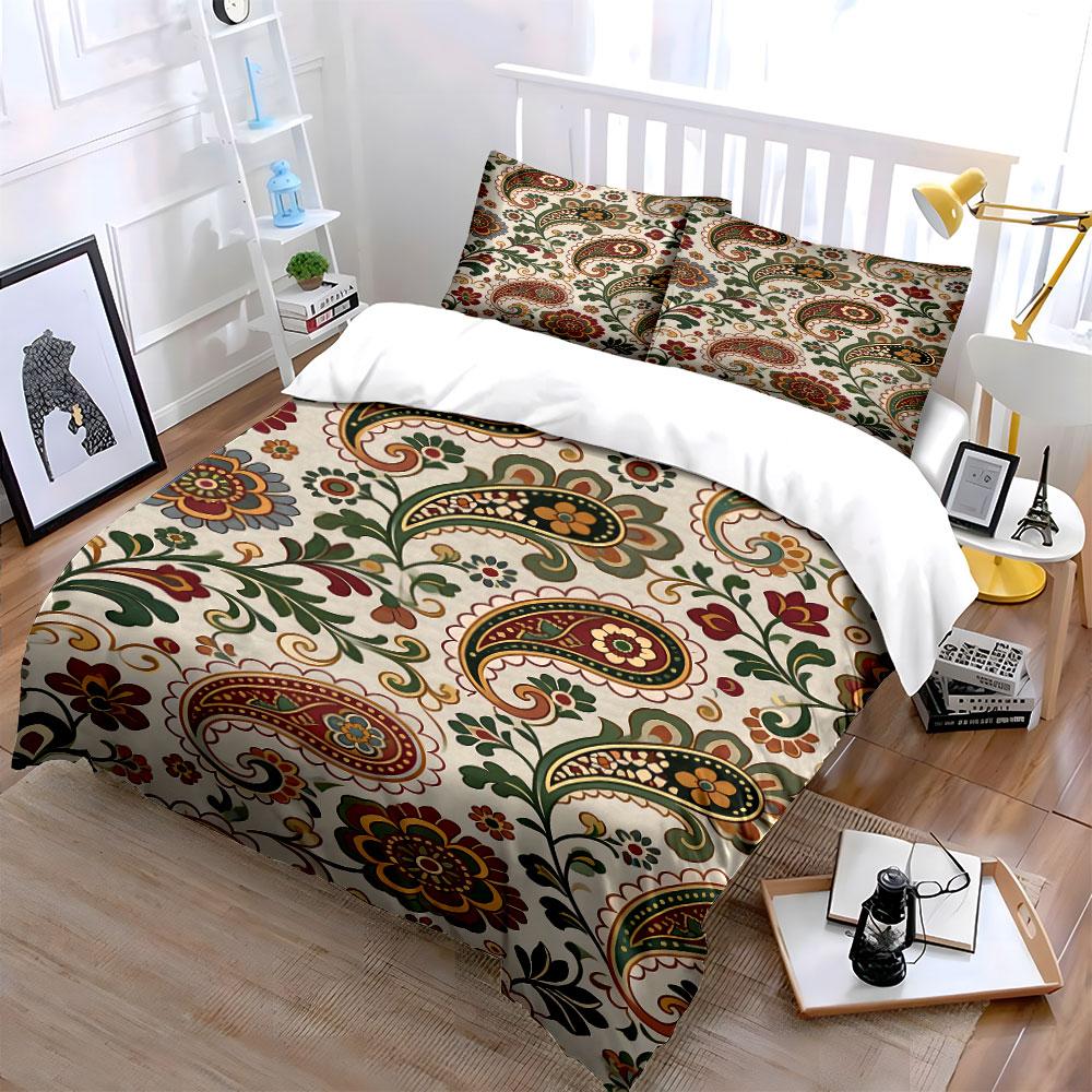 Paisley and floral motifs. Bedding sets Duvet cover sets Duvet covers Pillowcases(1 * Duvet Cover 2 * Pillowcases without duvet insert)