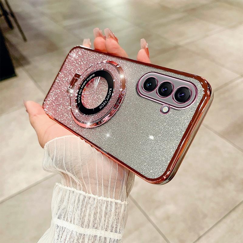 Чехол Samsung S24FE Luxury с кронштейном, блестящий чехол для Samsung Galaxy Note 20 Ultra 10 S24 S23 S22 S21 S10 S9 Plus, держатель для чехла