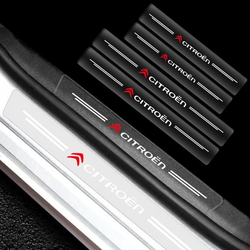 4pcs Car Threshold Sticker Scratch Resistant Transparent Film Protector For Citroen C1 C2 C3 C4 C5 C6 C8 C4L DS3 DS4 DS5 LS DS6 Picasso