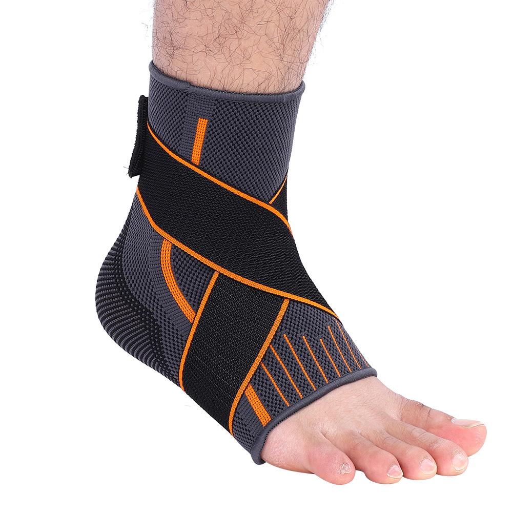 Ankle Support Brace Compression Breathable Foot Elastic Guard Strap (L for Man)