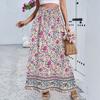 Women Maxi Skirt High Waist A-Line Style Floral Print Long Skirt Loose Fit Design Summer Skirt Work Leisure Daily Wear