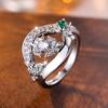 Классические белые, зеленые кольца с цирконием для женщин, серебряное кольцо с цветком на палец, подарок на свадьбу, женские украшения