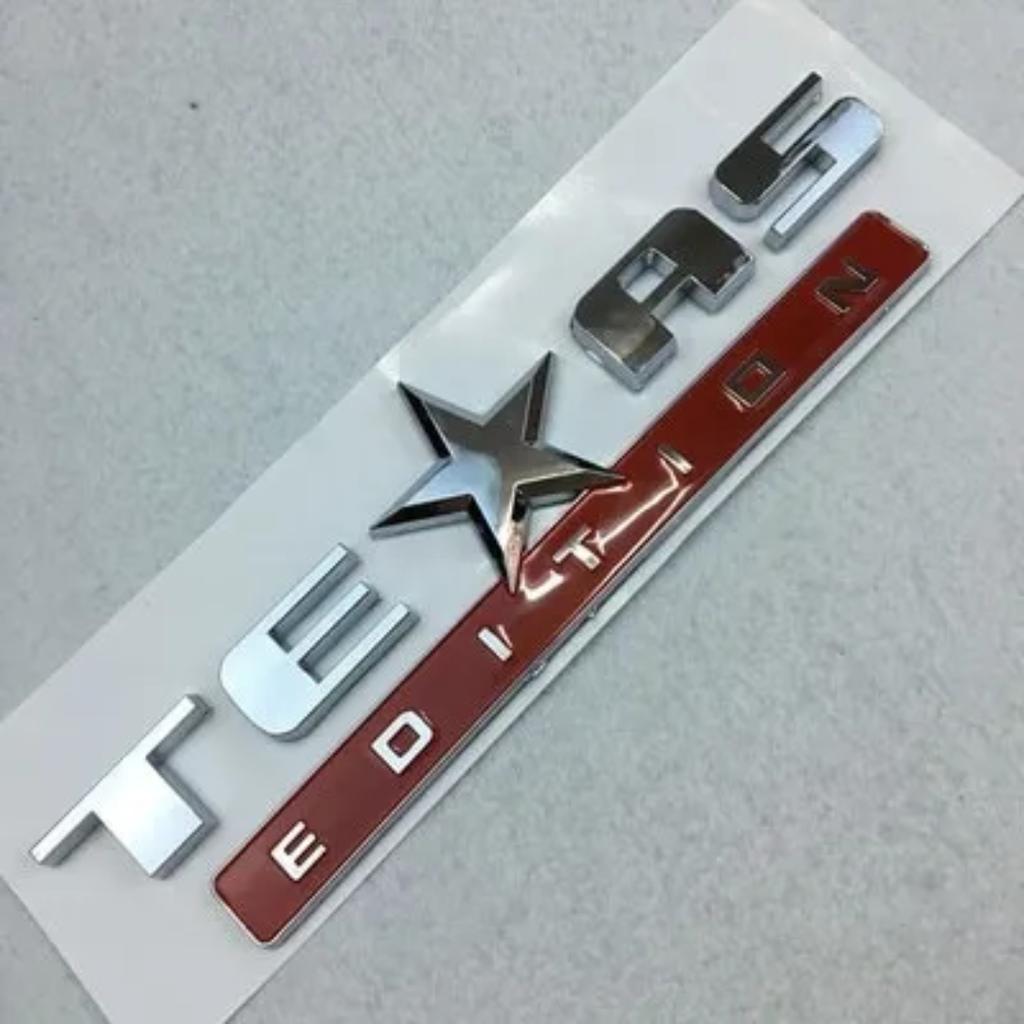 1X 3D ABS New TEXAS EDITION Rear Boot Trunk Car Auto Sticker Silver TEXAS EDITION Badge Car Side Wing Auto Car Emblem