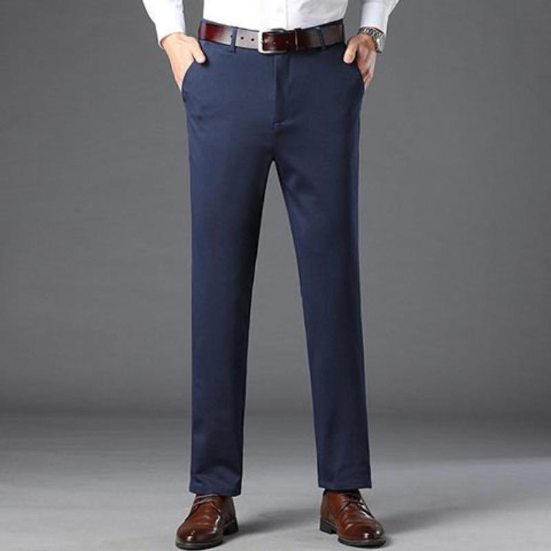 Autumn New Men 'S Bamboo Fiber Casual Pants Classic Style Business Fashion Khaki Stretch Cotton Trousers Male Brand Clothes