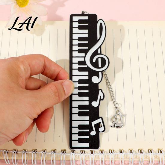 Unique Bookmark With Charm Piano Bookmark Stainless Steel Music Note Page Marker Musical Decorative Book Accessory for Lovers Black White