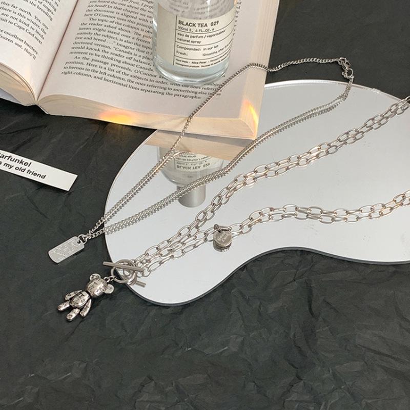 Шикарное длинное цепочное ожерелье-свитер с подвеской в виде медведя для женщин — идеально для осени/зимы 2021 г.