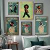 Nordic Retro Art Abstract Figure Canvas Painting Vinyl Record and Dancer Poster Office Living Room Bedroom Home Decoration Mural No Frame