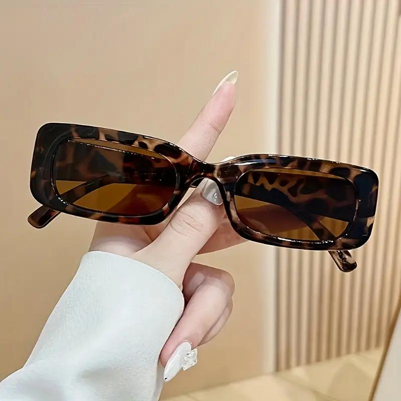 1Pc/2Pcs Stylish Rectangular Glasses Pc Lenses Vintage and Trendy Suitable for Beach Outdoor Use Activities and Stt Style For Men and Women