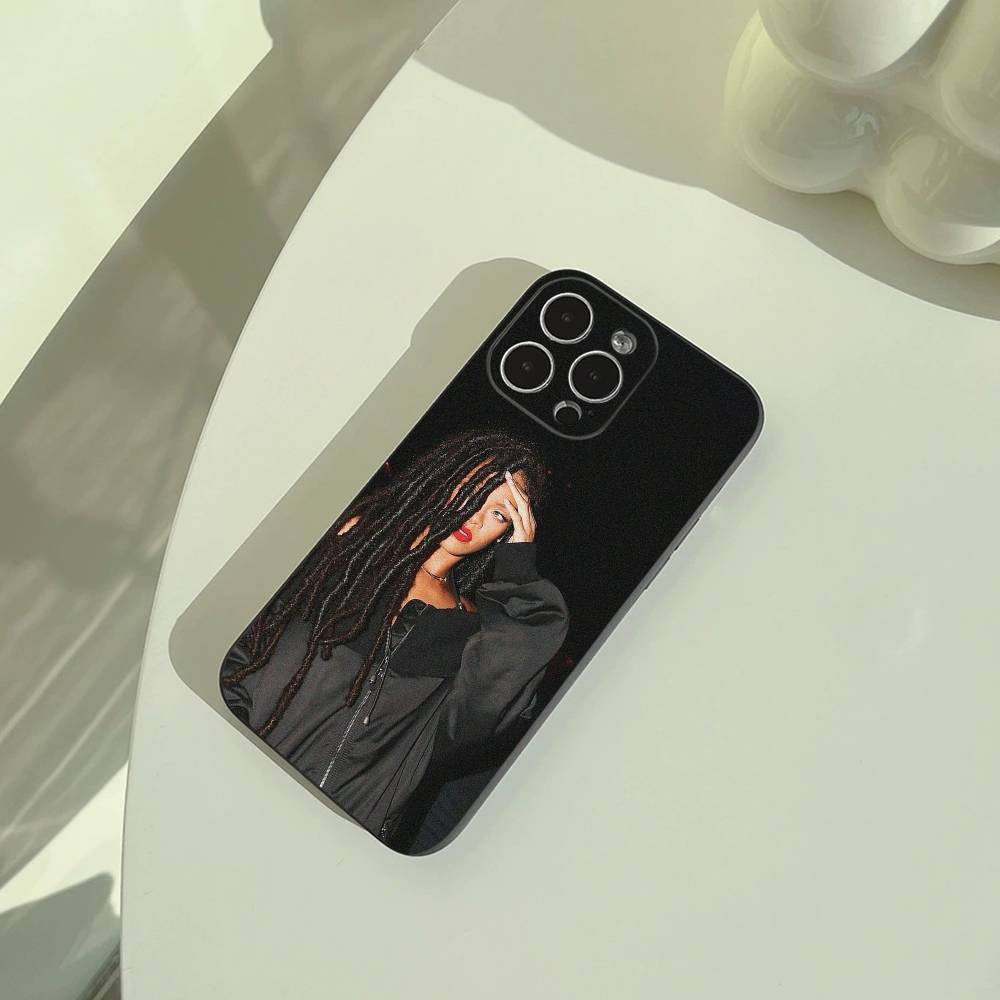 Музыка -легенда-Рианна Чехол для телефона для iPhone 17,16,15,14,13,12,11 Pro Max,16/15/14Plus,XS Мягкий черный чехол