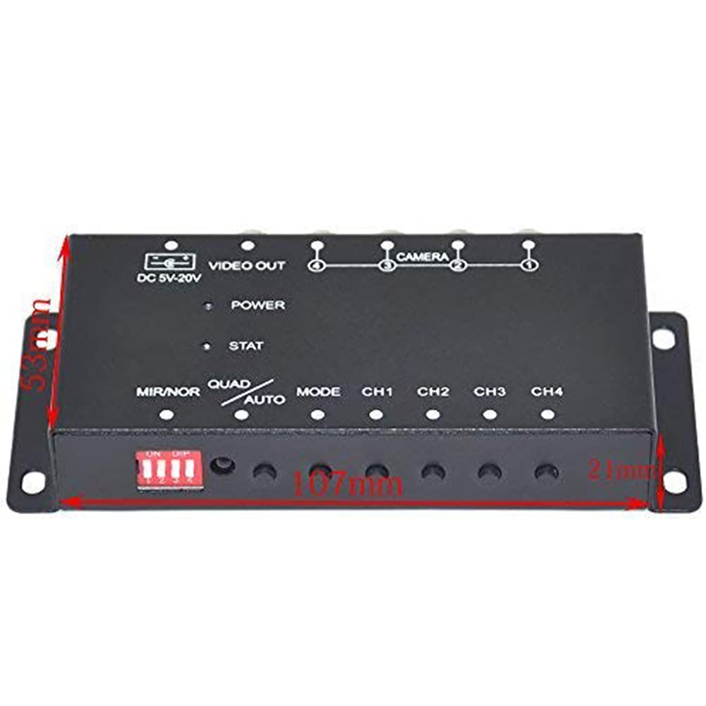 Wayfeng Splitter Infrared Control Video Control Car Camera Image Switch Combiner Box Front Rear Parking Camera Box for Left and Right Display WFAuto