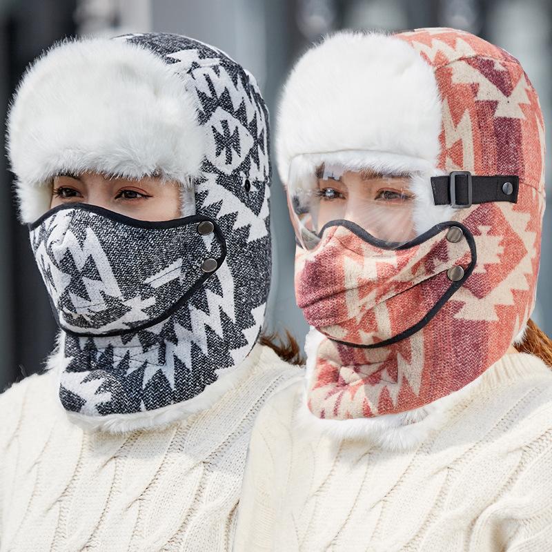 Lei Feng hat women's winter velvet thickened warm and cold hat men's cycling electric vehicle windproof ear protection Northeast cotton hat tide