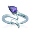 Silver Ring 'Fusion' Silver Amethyst (rhodium Plated) - 19 Mm