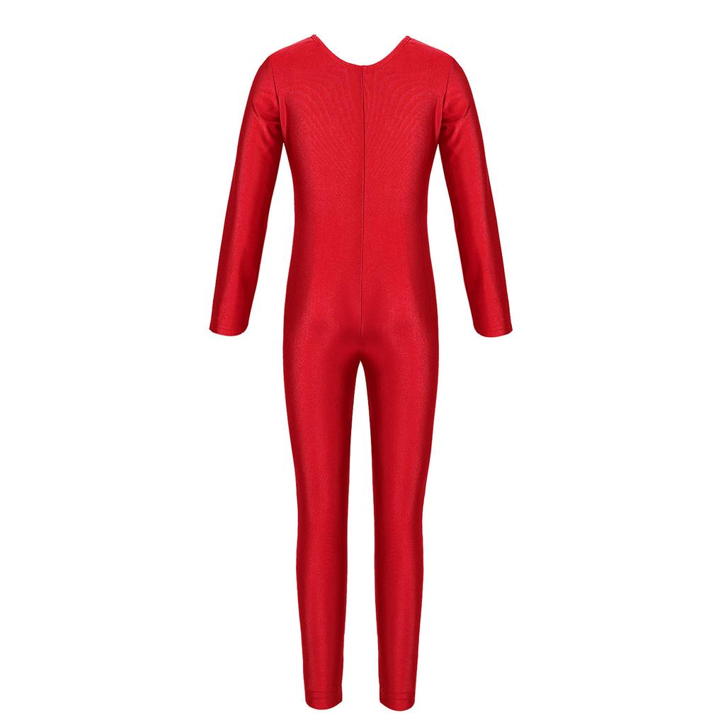 Children's Ballet Gymnastics Leotard Dance Costume Girls Long Sleeves Jumpsuit Bodysuit Dancewear Kids Full Body Unitard