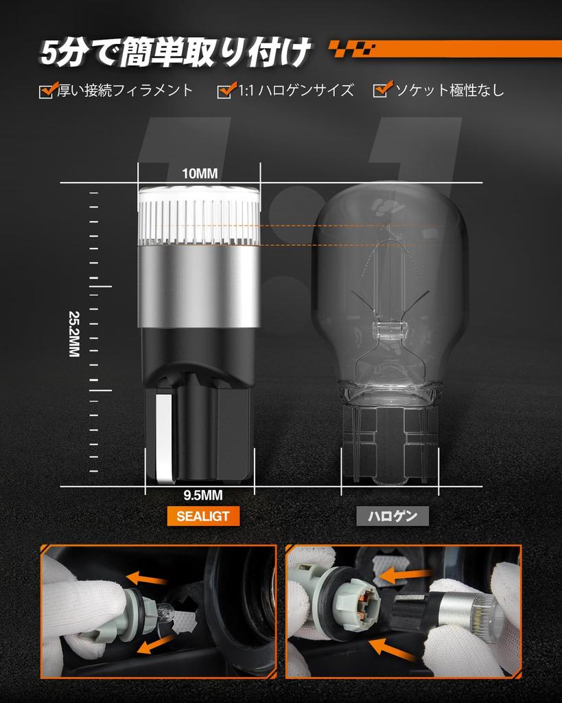SEALIGHT T10 LED Position Lamp, License Plate Light, Explosive 1040lm, 360 Degree Light Distribution