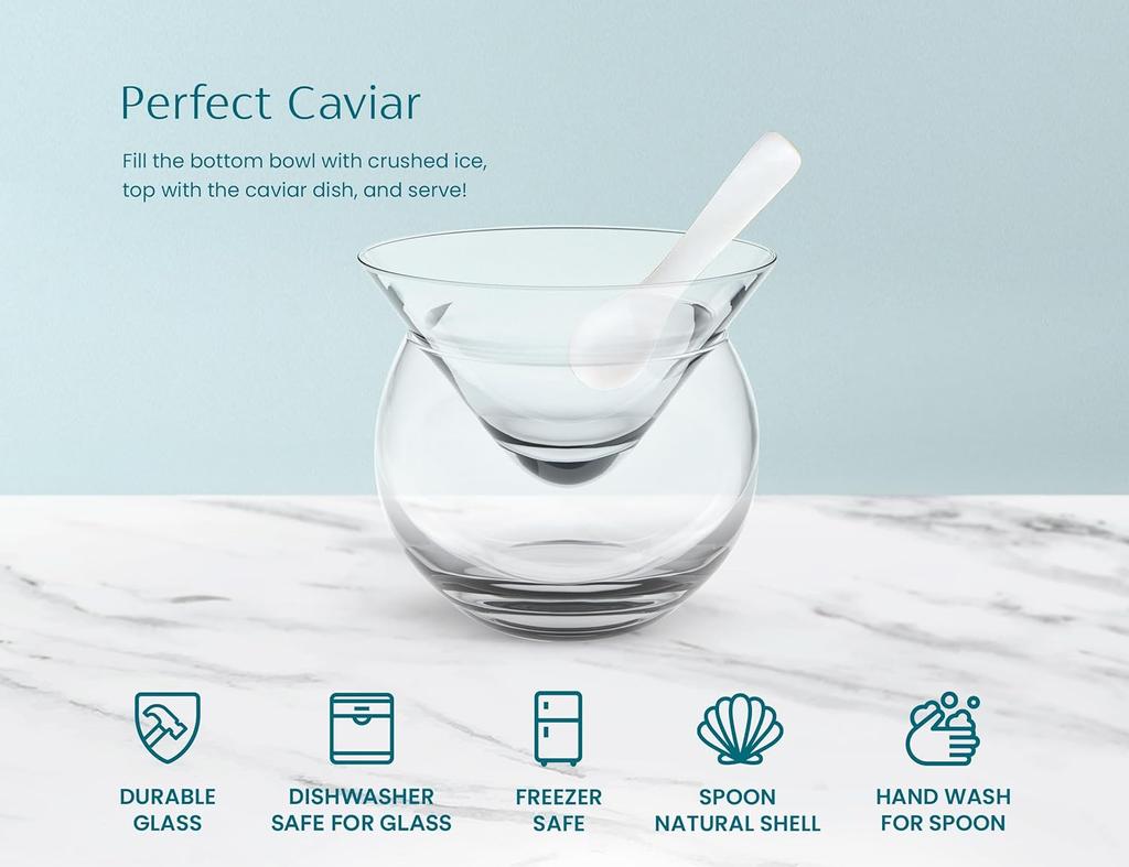 Бокалы для коктейля Мартини без ножки с охладителем Поднос для подачи с держателем для льда Набор для подачи икры из стекла Охладитель для алкогольных коктейлей