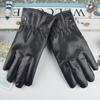 Men's Winter PU Leather Gloves, Velvet Warm Touch Screen, Black Cycling Motorcycle Imitation Leather Women's Gloves Manufacturer