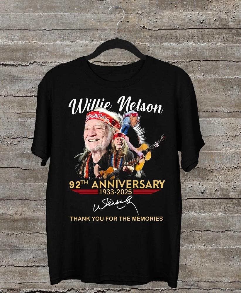 ГОРЯЧЕЕ Willi Nelson 92-я годовщина 1933 –2025 спасибо за воспоминания Футболка Унисекс Футболка